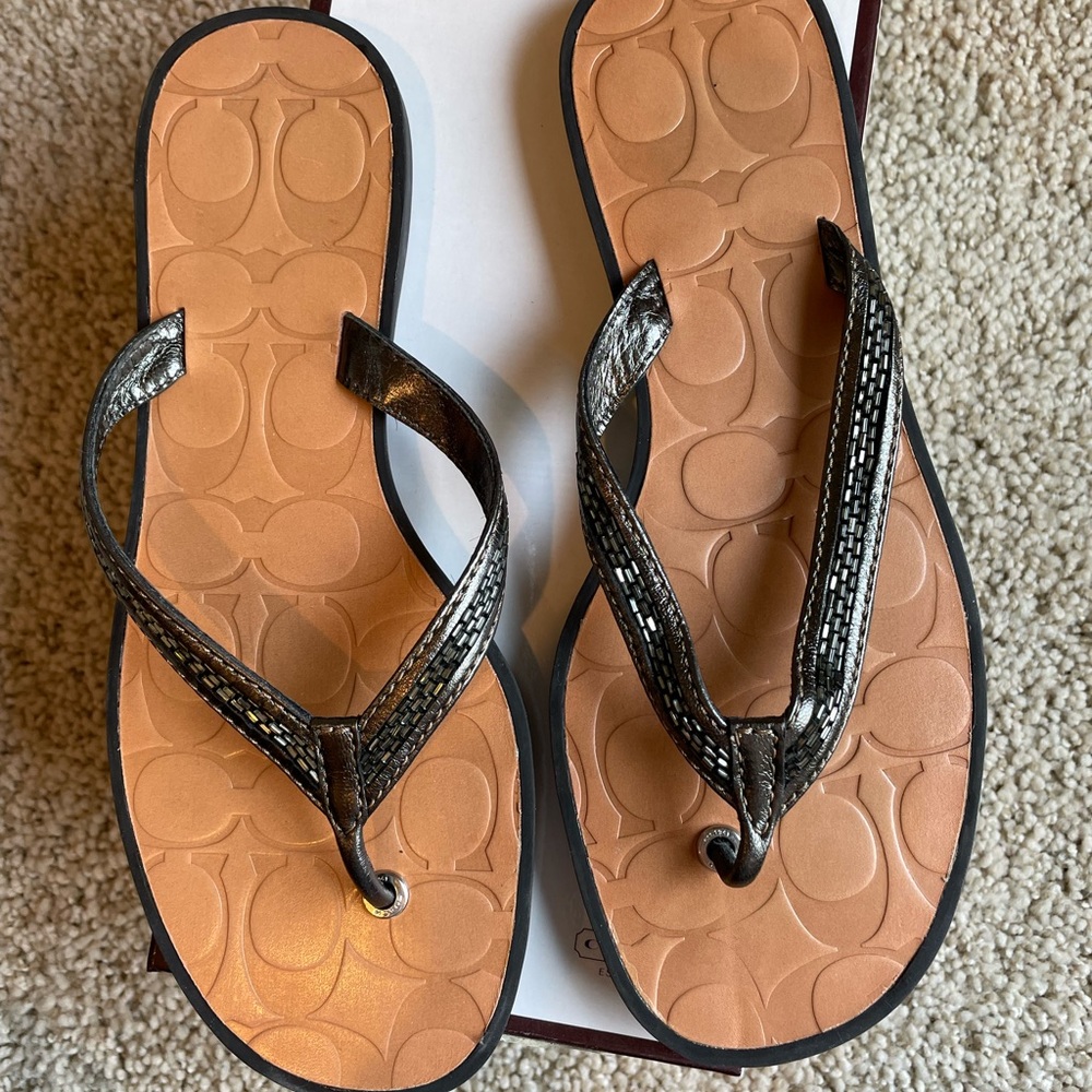 Pewter Coach Sandals